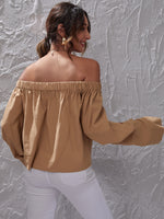 Off Shoulder Split Sleeve Blouse