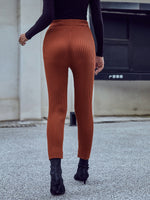 High Waisted Cropped Skinny Knit Pants