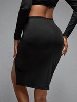 Split Thigh High Waisted Bodycon Skirt