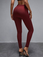 Metal Button Decor High Waisted Skinny Pants