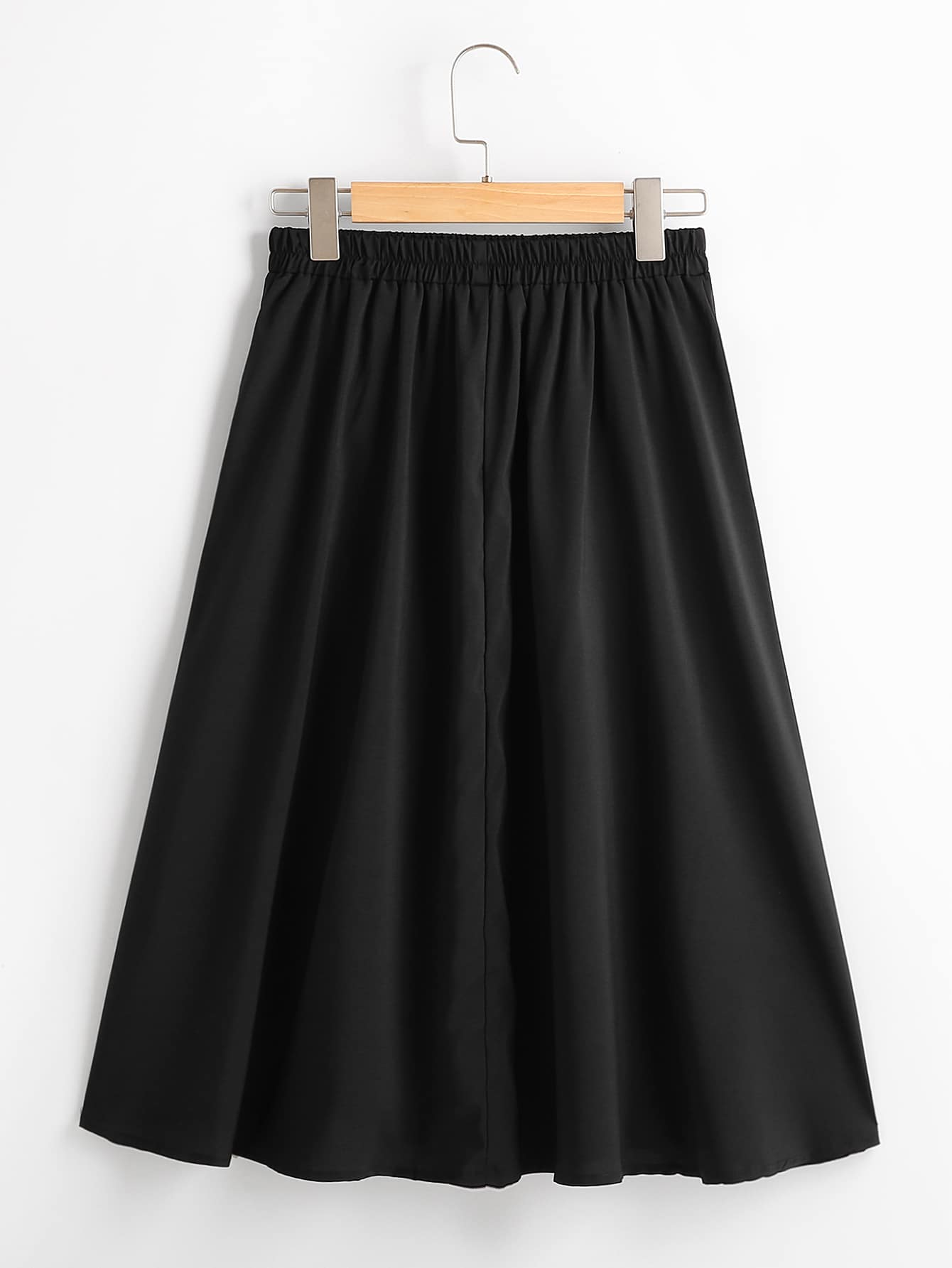 Plus Knot Front Button Skirt