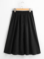 Plus Knot Front Button Skirt