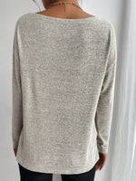 Drop Shoulder Marled Knit Tee