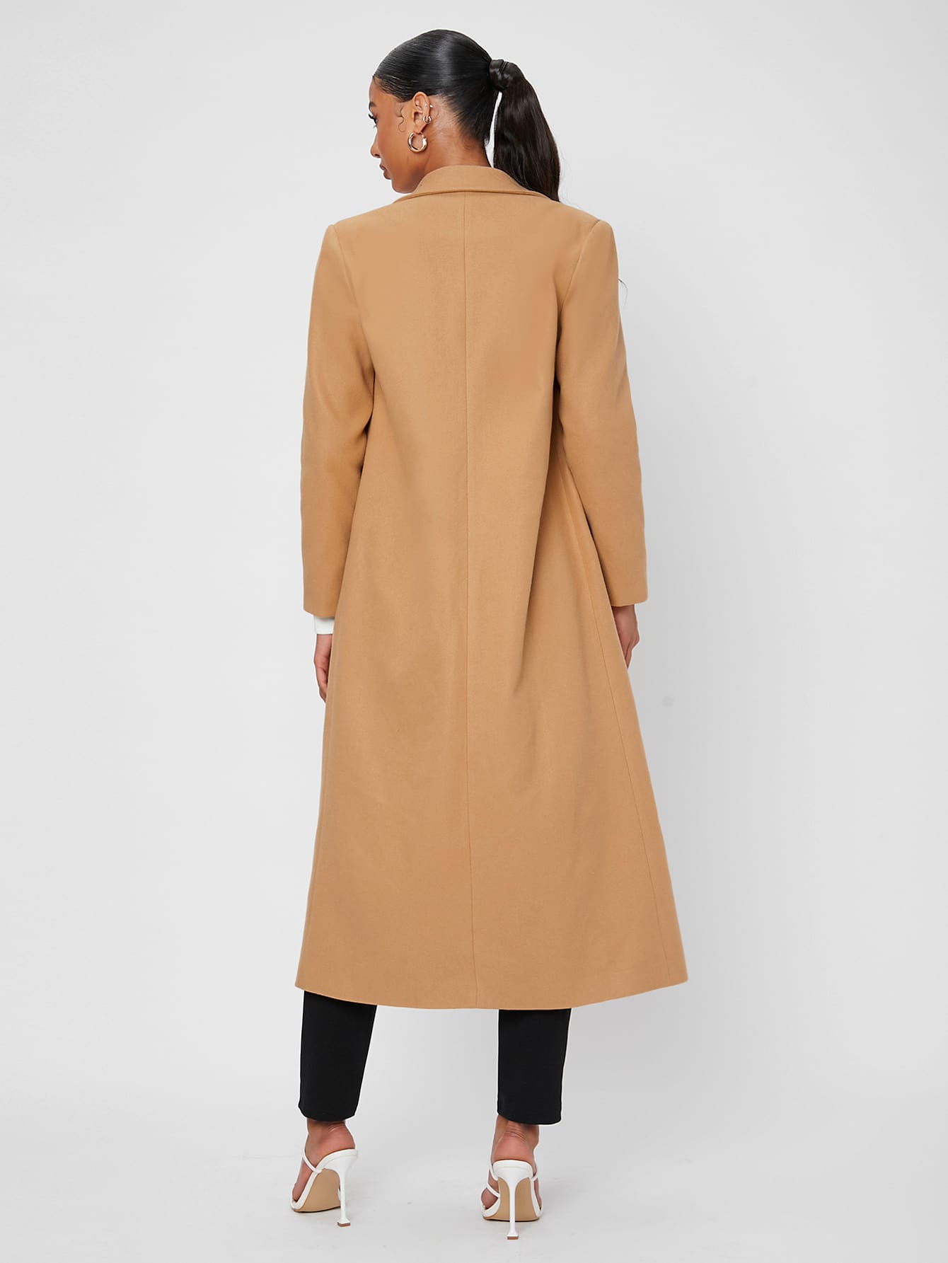 Single Button Pocket Side Overcoat