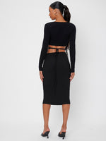 Surplice Neck Crisscross Tie Back Crop Top