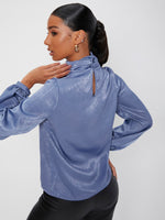 Keyhole Back Funnel Neck Top