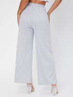Drawstring Waist Wide Leg Sweatpants