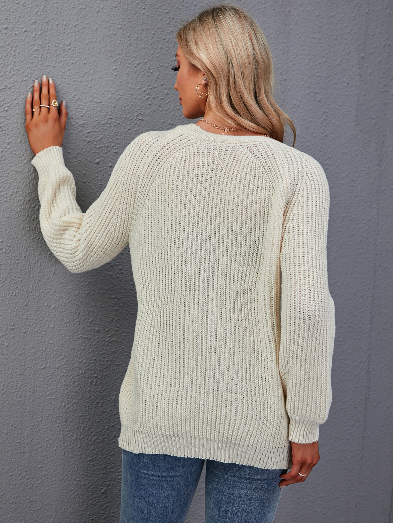 Raglan Sleeve Button Front Cardigan
