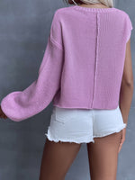 Seam Detail Single Sleeve Drop Shoulder Sweater