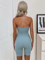 Letter Ring Halter Unitard Jumpsuit