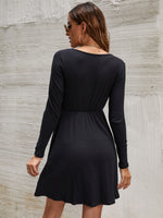 Contrast Lace Trim Dress Without Belt