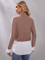 Geo Pattern High Neck Sweater