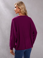 Solid Batwing Sleeve Sweater