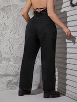 Plus High Waist Straight Leg Jeans