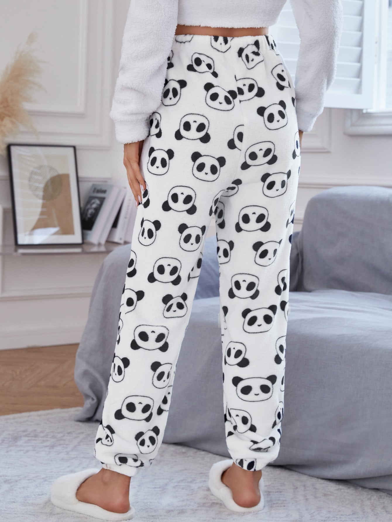 Panda Pattern Flannel Lounge Pants