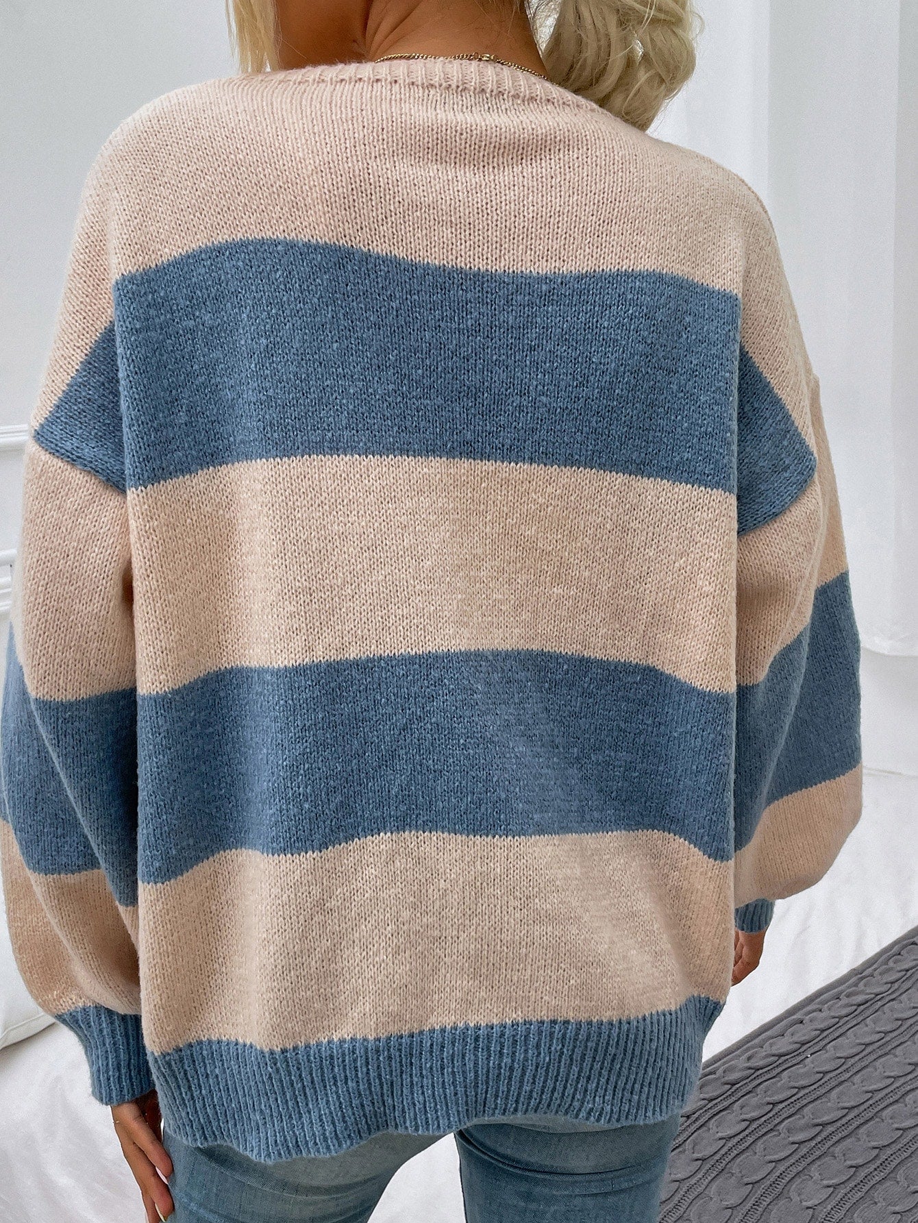 Two Tone Drop Shoulder Cardigan