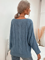 V Neck Batwing Sleeve Sweater