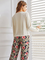 Floral Print Button Detail PJ Set