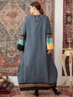 Plus Geo Print Color Block Tent Dress