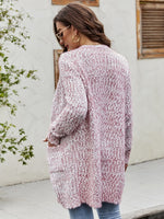 Marled Knit Dual Pocket Open Front Cardigan