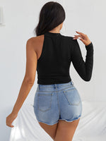Asymmetrical Neck Crop Tee