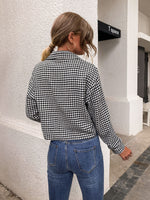 Houndstooth Flap Detail Tweed Overcoat