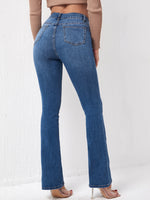 Slant Pocket Flare Leg Jeans