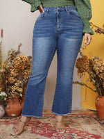 Plus Raw Cut Flare Leg Jeans