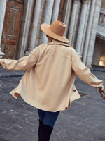 Flap Pocket Drop Shoulder Overcoat