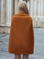 Cloak Sleeve Open Front Overcoat