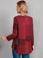 Plaid Color Block Blouse