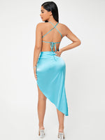 Criss-cross Tie Backless Split Thigh Dress