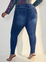Plus Ripped Zipper Fly Skinny Jeans