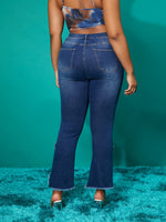 Plus Raw & Cross Wrap Hem Jeans