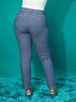 Plus Houndstooth Print Skinny Jeans