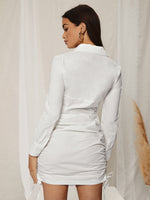 Ruched Drawstring Side Bodycon Dress