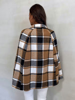 Plaid Cloak Sleeve Overcoat