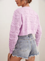 Pointelle Knit Crop Cardigan