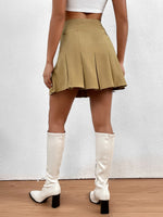Solid Fold Pleated Skirt