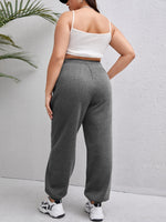 Plus Solid Slant Pocket Sweatpants
