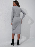 Drop Shoulder Crop Cardigan & Sweater Dress