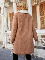 Lapel Neck Teddy Coat