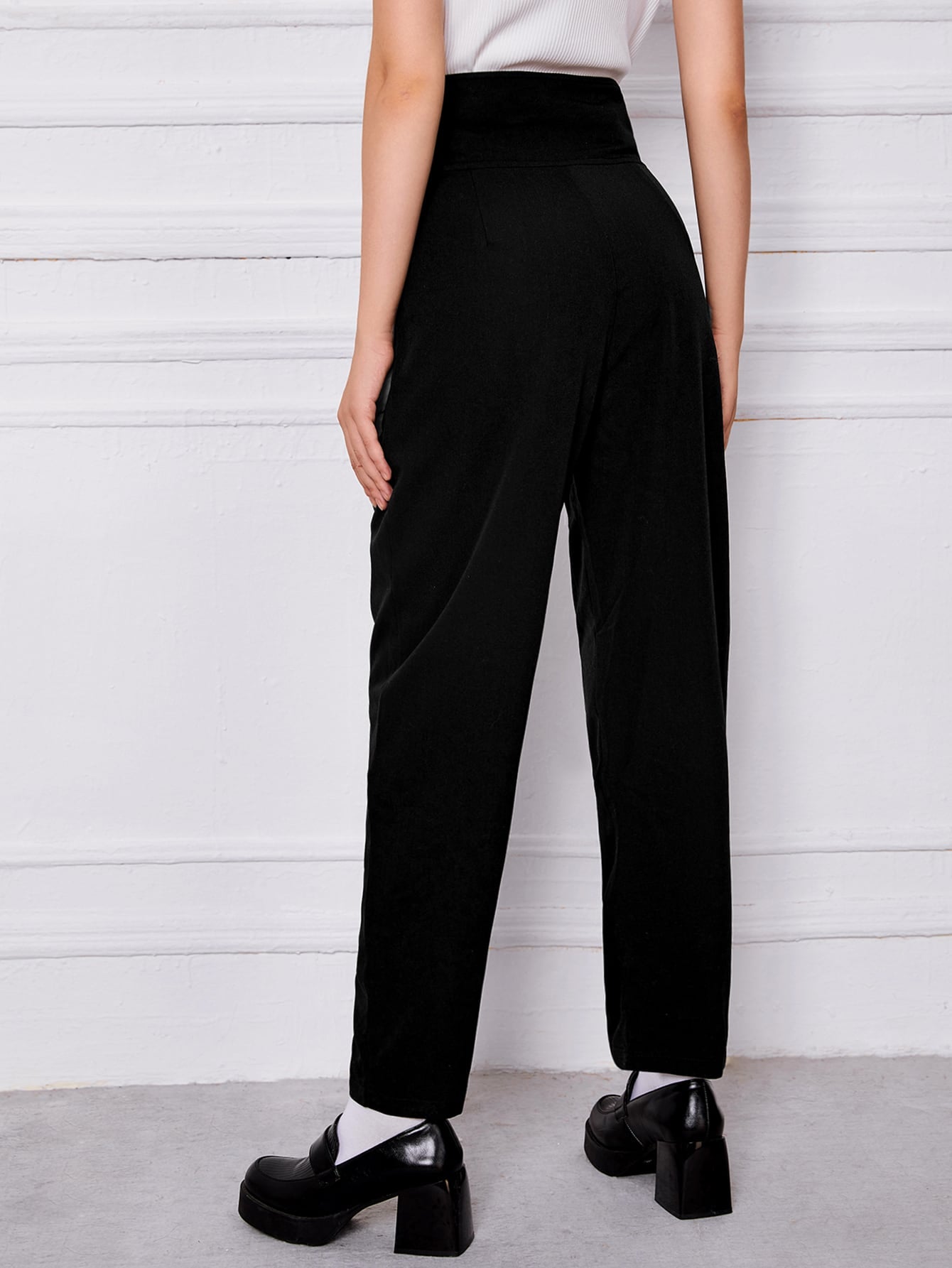 High Waist Double Breasted Pants