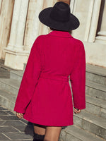 Pocket Patched Belted Corduroy Coat
