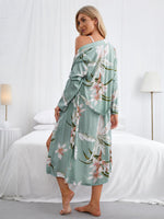 Floral Print Belted Robe