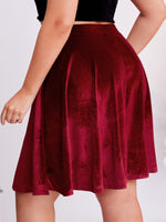 Plus Velvet High Waist Skirt