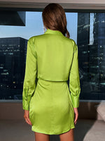 Solid Button Through Shirt Dress