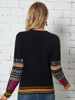 Geo & Striped Pattern Sweater