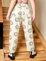 Plus Floral Print High Waist Mom Fit Jeans