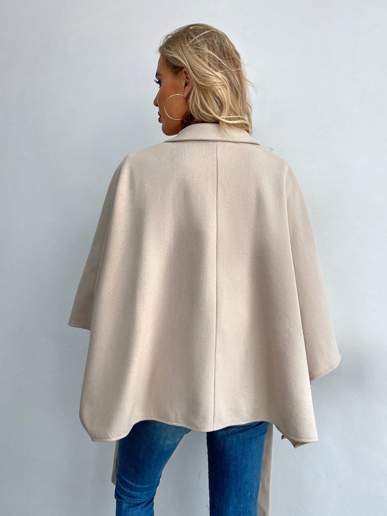 Cloak Sleeve Belted Overcoat